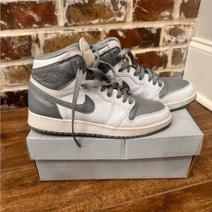 Nike Gray and White High-Top Sneakers